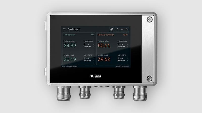 Vaisala Indigo520 Supervisor with touchscreen for humidity and temperature probe monitoring